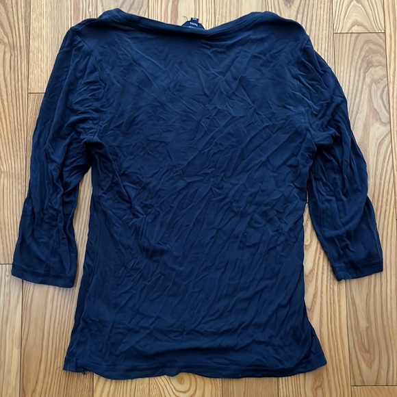 Reitman’s Petite 3/4 Sleeve Navy Shirt - Picture 4 of 4